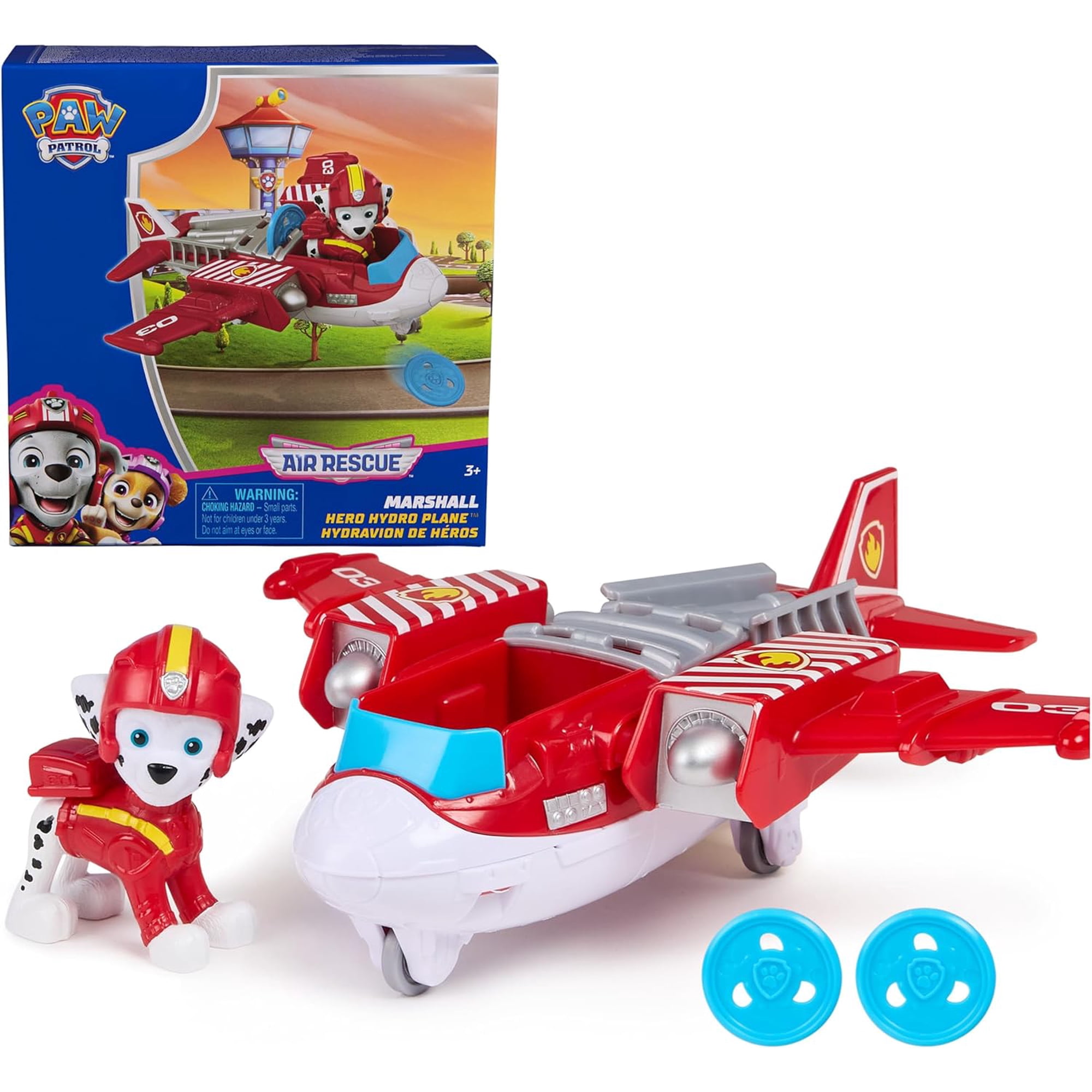 Vehículo Hidroavión Paw Patrol Héroe De Rescate Aéreo Y Figura Coleccionable Marshall