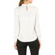 thumbnail image 3 of INSPIRE CHIC Blusa de Mujer con Cuello Alto, Plisada, con Botón de Ojal, Talla M, Blanca, 3 of 8
