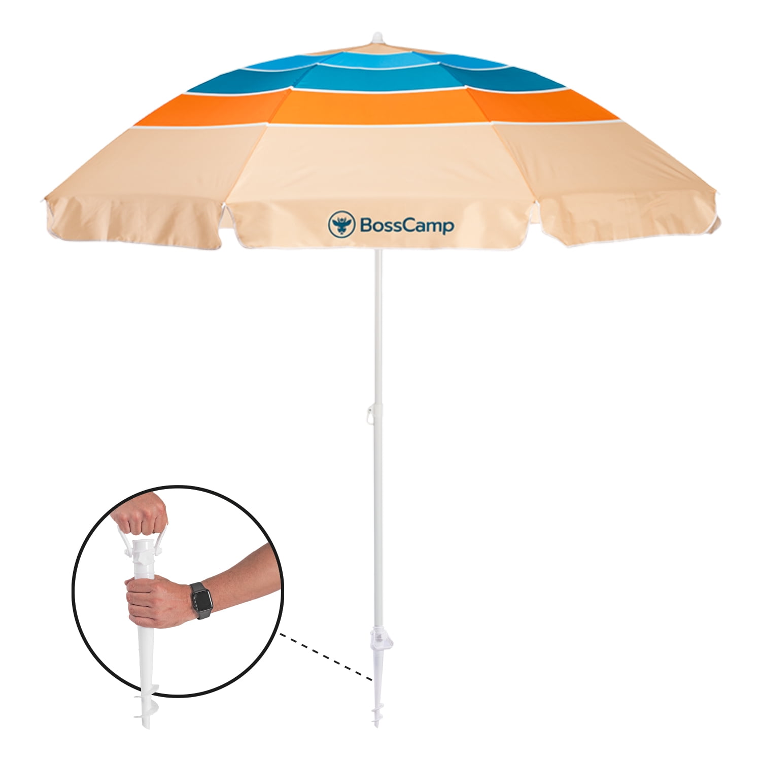 Quitasol Sombrilla Playa Grande 2,5 M Uv+50 Quintay Sol Bosscamp