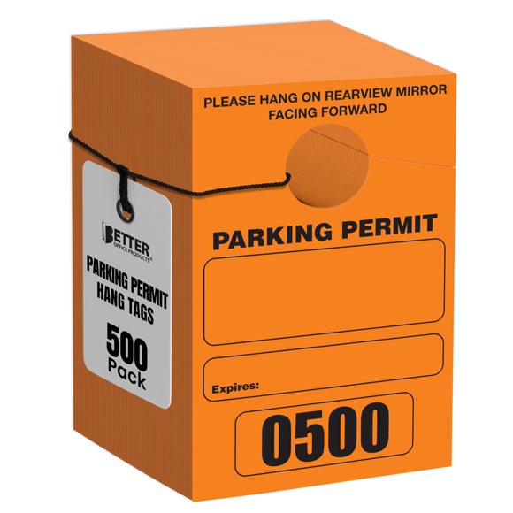 Pack de 500 Permisos de Estacionamiento Naranja de Better Office Products