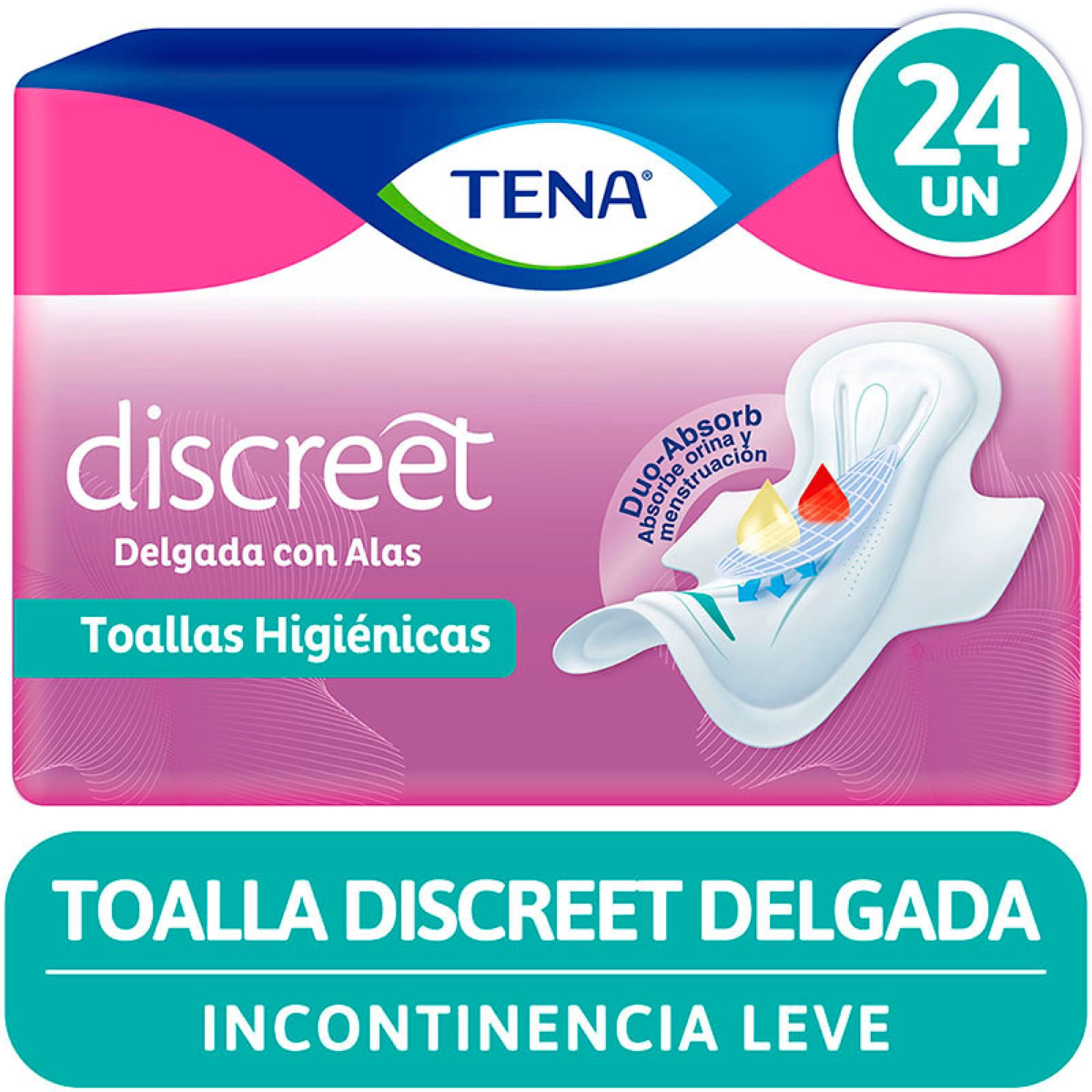 Toallas Higiénicas Tena Discreet Delgada Con Alas