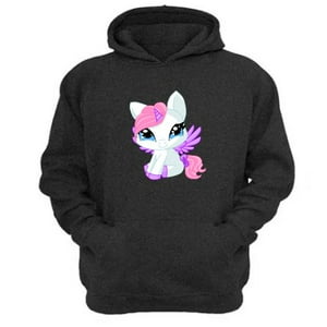 Genérico - Poleron Canguro Mi Pequeño Pony Gris Oscuro Talla Xs Unisex