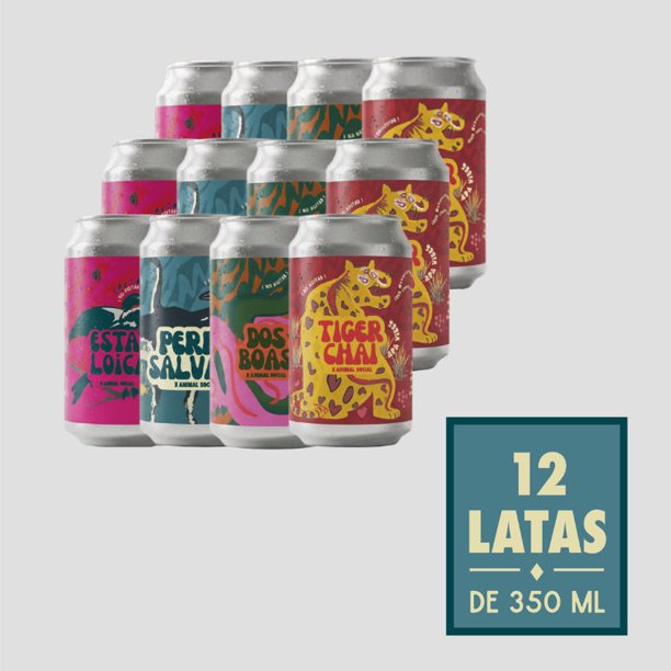 Kombucha lupulada Animal Social pack variedades 12 latas 355 ml