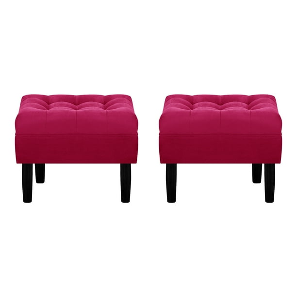 Set Pouf Wood 1c Felpa 00 Burdeo