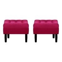 Bodevir - Set Pouf Wood 1C Felpa 00 Burdeo