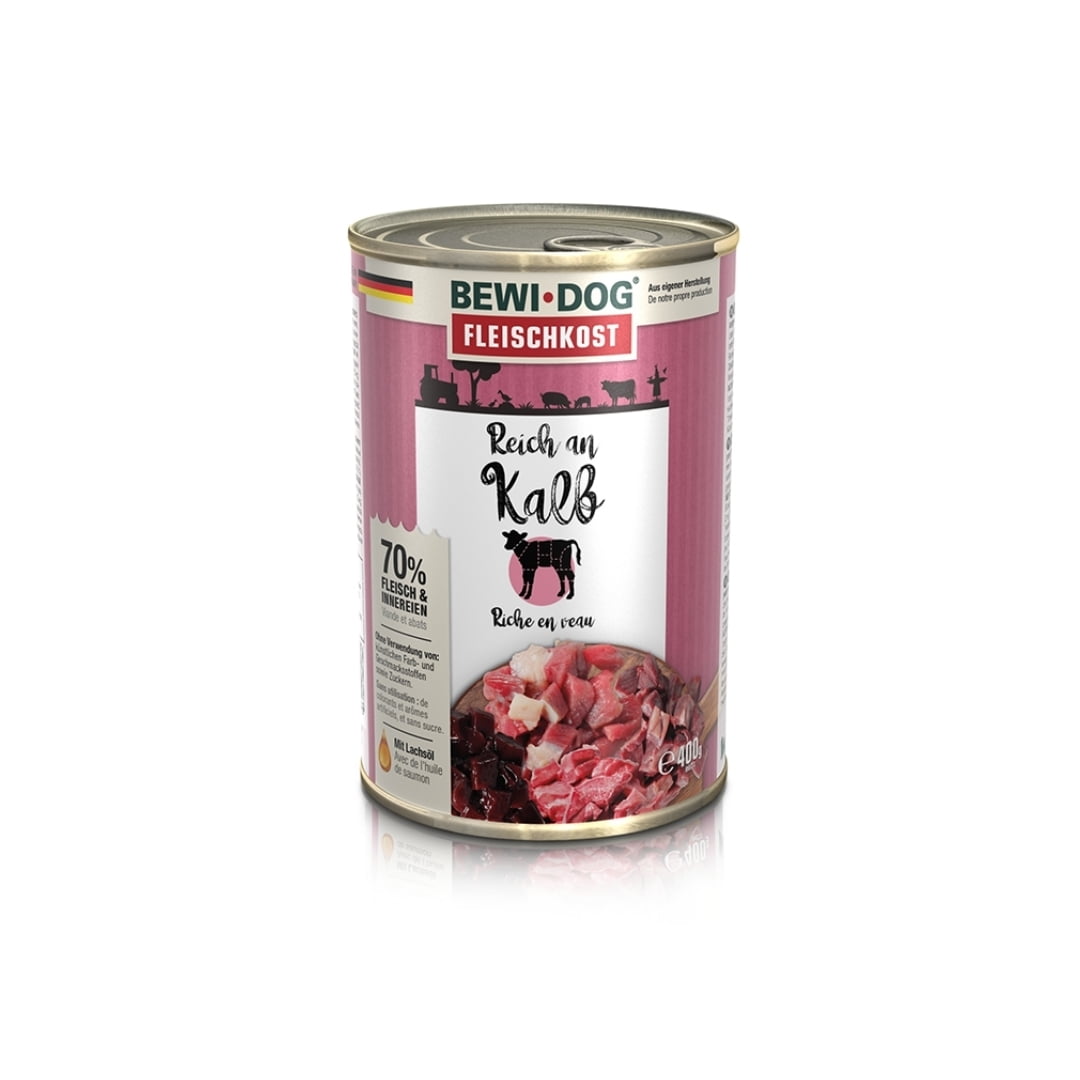 Lata Bewi Dog Perros Adultos Ternera 400 Grs. X 6 Un.
