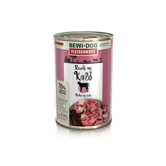 Lata Bewi Dog Perros Adultos Ternera 400 Grs. X 6 Un.