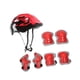 thumbnail image 3 of 7 unids/set casco de bicicleta para niños casco de patinaje sobre ruedas transpirable práctico a prueba de golpes casco de monopatín para patinar cicl Rojo, 3 of 5