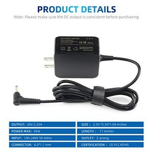 Adaptador Cargador I Ibacase 45W 20V 2.25A Para Lenovo Ideapad 510-1