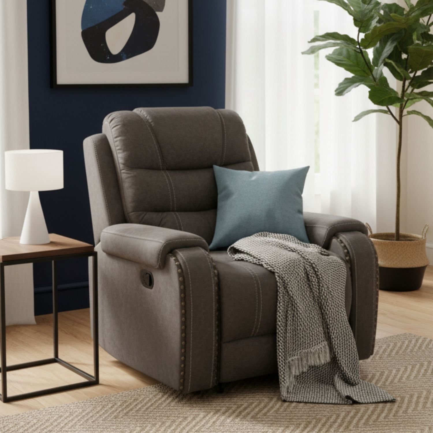 Daniels - Berger Reclinable Y Mecedor Gris Moderno Verona 6035chgr