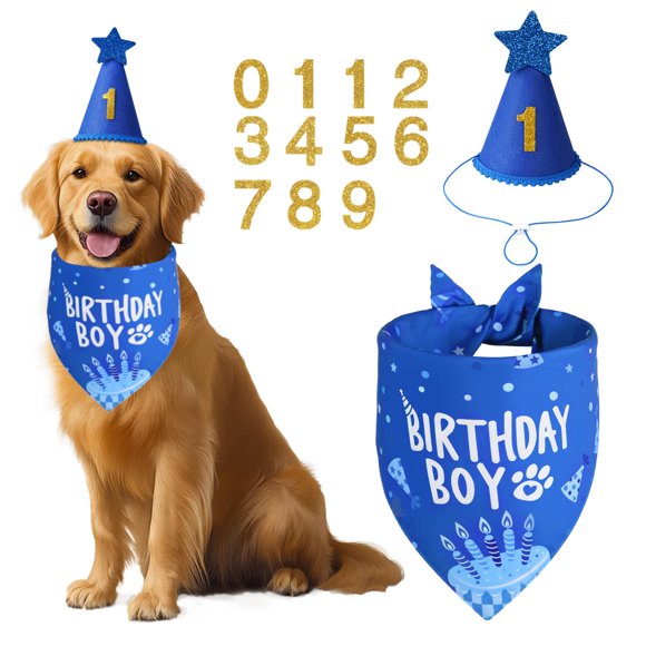 Bandana para Perro Agroon 43 cm Azul Cumpleaños de Chico