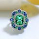 thumbnail image 1 of Anillos de Gema Vintage de Plata Esterlina 100% 925 Cojín Paraiba Turmalina Diamantes de Alto Carbono Joyería Fina, 1 of 7