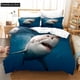 thumbnail image 1 of Blue Ocean Sharks Bedding Set Cute Quilt Cover Bed Cover With Pillowcase Boys Adult Home Textile, 1 of 5