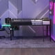 thumbnail image 1 of Gaming mid loft bed with desk, LED, Twin, Black, 1 of 3
