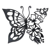Magideal - Metal Mariposas Pared Arte Colgante Silueta Adornos Escultura Hierro Forjado Tallas Para Oficina Jardín Baño Decoración , 23Cmx20Cm