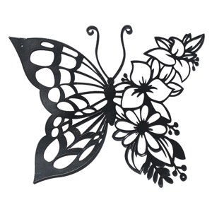 Magideal - Metal Mariposas Pared Arte Colgante Silueta Adornos Escultura Hierro Forjado Tallas Para Oficina Jardín Baño Decoración , 23Cmx20Cm
