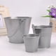 thumbnail image 1 of Xiao Hua Cubo de Flores mini de Hojalata Plateada de 2 Piezas, Adecuado para el Hogar y el Jardín, Cubo de Almacenamiento para Maceta de Plantas y Mesa, Tamaño Mediano, 1 of 4