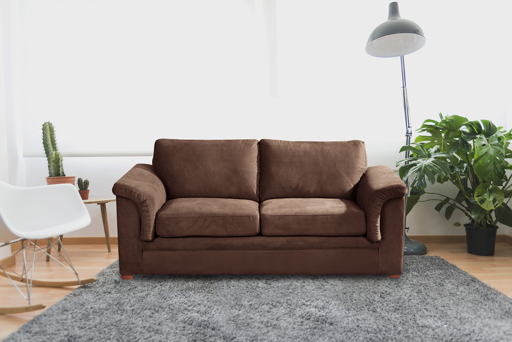 Latam Home - Sofa Ancona 3C Tela Velvet Chocolate