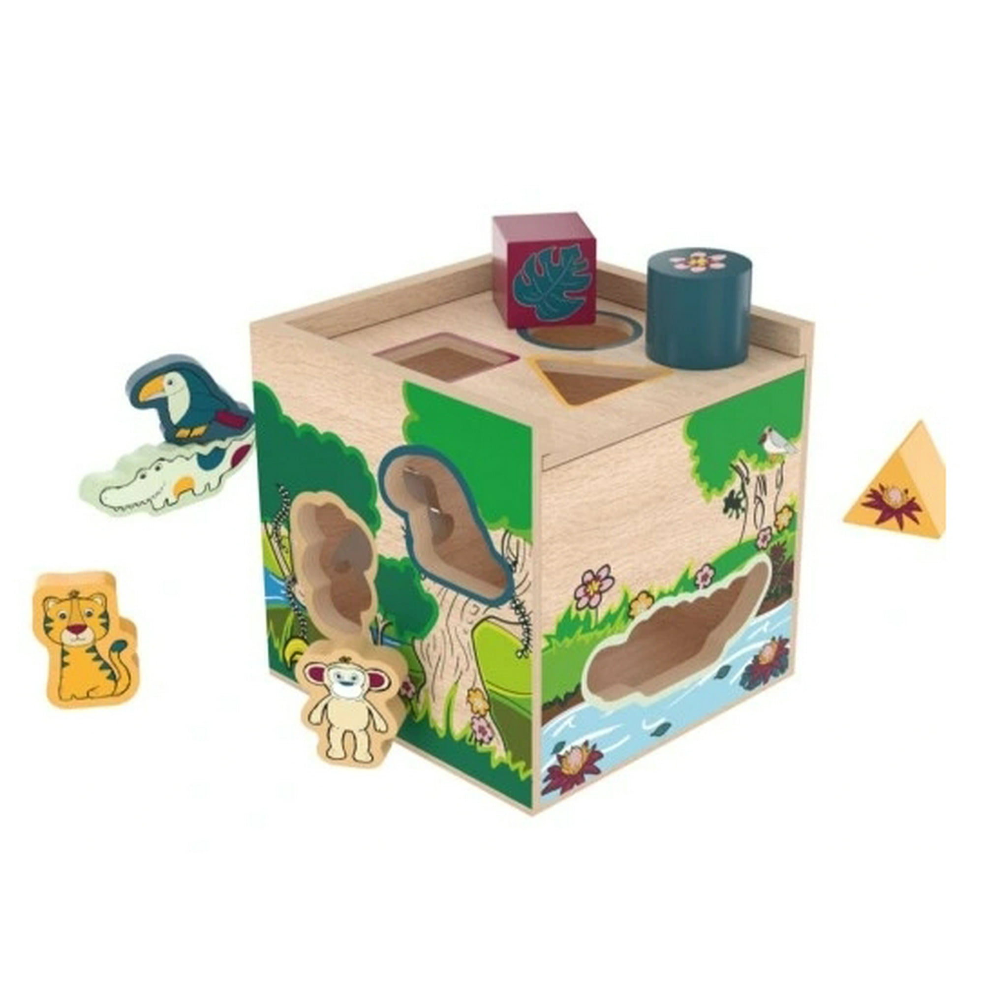 Playtive - Cubo De Habilidades De Madera Safari