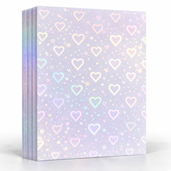 Bleidruck 25 láminas autoadhesivas transparentes con holograma de corazones