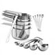 thumbnail image 1 of 20pcs Measuring Spoons And Cups Set, Stainless Steel Measuring Spoons, For Dry And Liquid Ingredients, Kitchen Baking Tools, 1 of 4