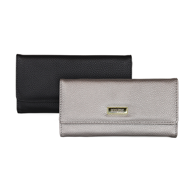 Kenneth Cole - Pack 2 Billeteras De Mujer Fidelia Negro Y Gris