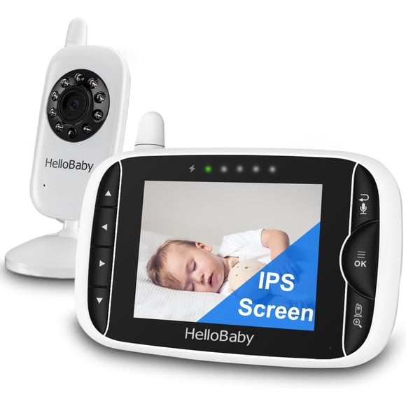 Monitor de vídeo para bebés HelloBaby HB32 con cámara, audio y pantalla LCD de 3,2 pulgadas