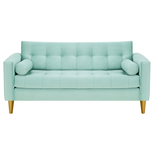 Sofa Retro 3c Felpa 01 Verde Agua