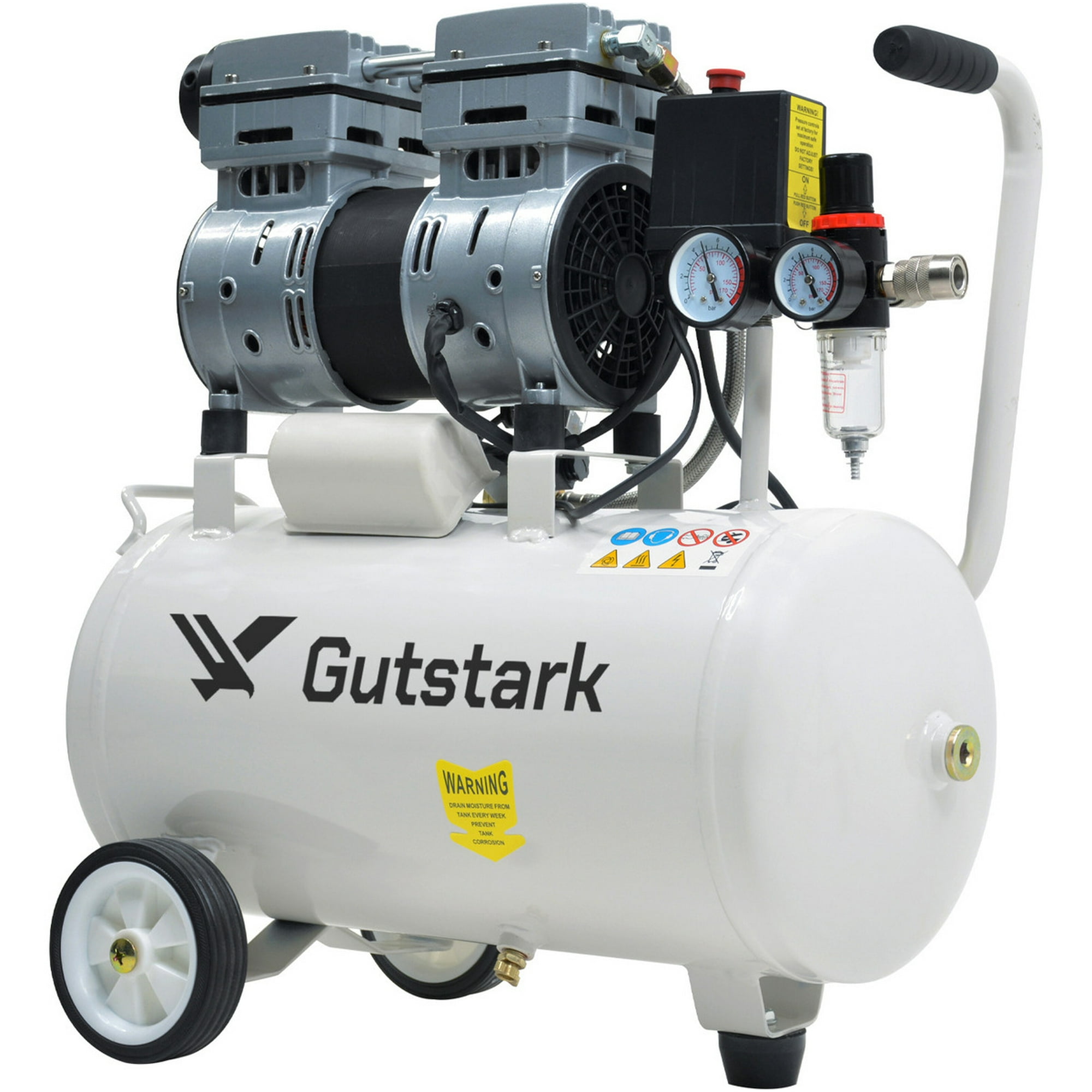 Gutstark - Compresor De Aire Portátil Libre De Aceite Silencioso 25 Litros 1hp Dental