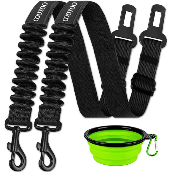 COOYOO Dog Seat Belt, set de 3 piezas con arnés retráctil para automóvil