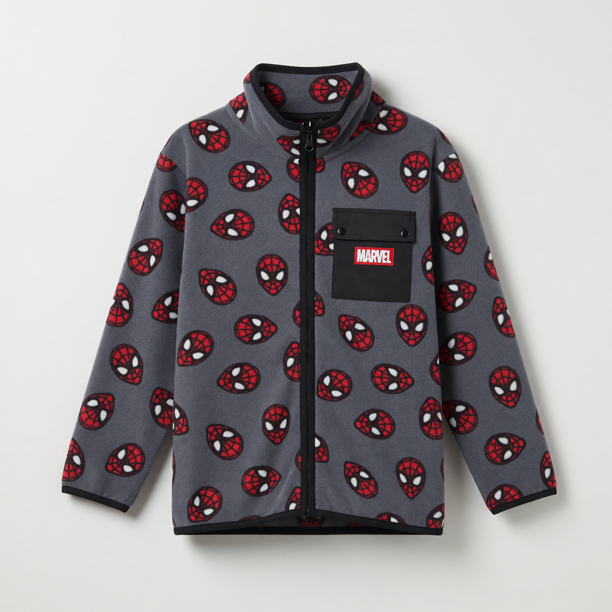 Polar Niño Full Print Caras Spiderman Gris Marvel