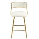 thumbnail image 1 of (SET of 2) 26'' Counter height bar stools Corduroy kitchen island counter bar stool with back,golden chromed base and footrest (BEIGE), 1 of 3