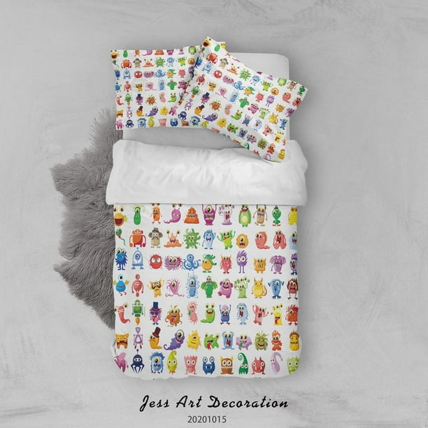 3D Cartoon Animal Monsters Pattern Quilt Cover Set Bedding Set Duvet Cover