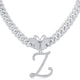 thumbnail image 1 of Stylish Hip Hop Cuban Butterfly Necklace with White Letter Initials, 1 of 5