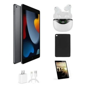 Apple - Pack Ipad 9 64Gb Wifi Gris (Reacondicionado) + Funda + Protector De Pantalla + Cargador + Audífonos Bluetooth