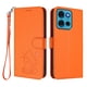 thumbnail image 1 of Funda Volteable con Diseño de Gato para Motorola MOTO G75 5G, Naranja, 1 of 6