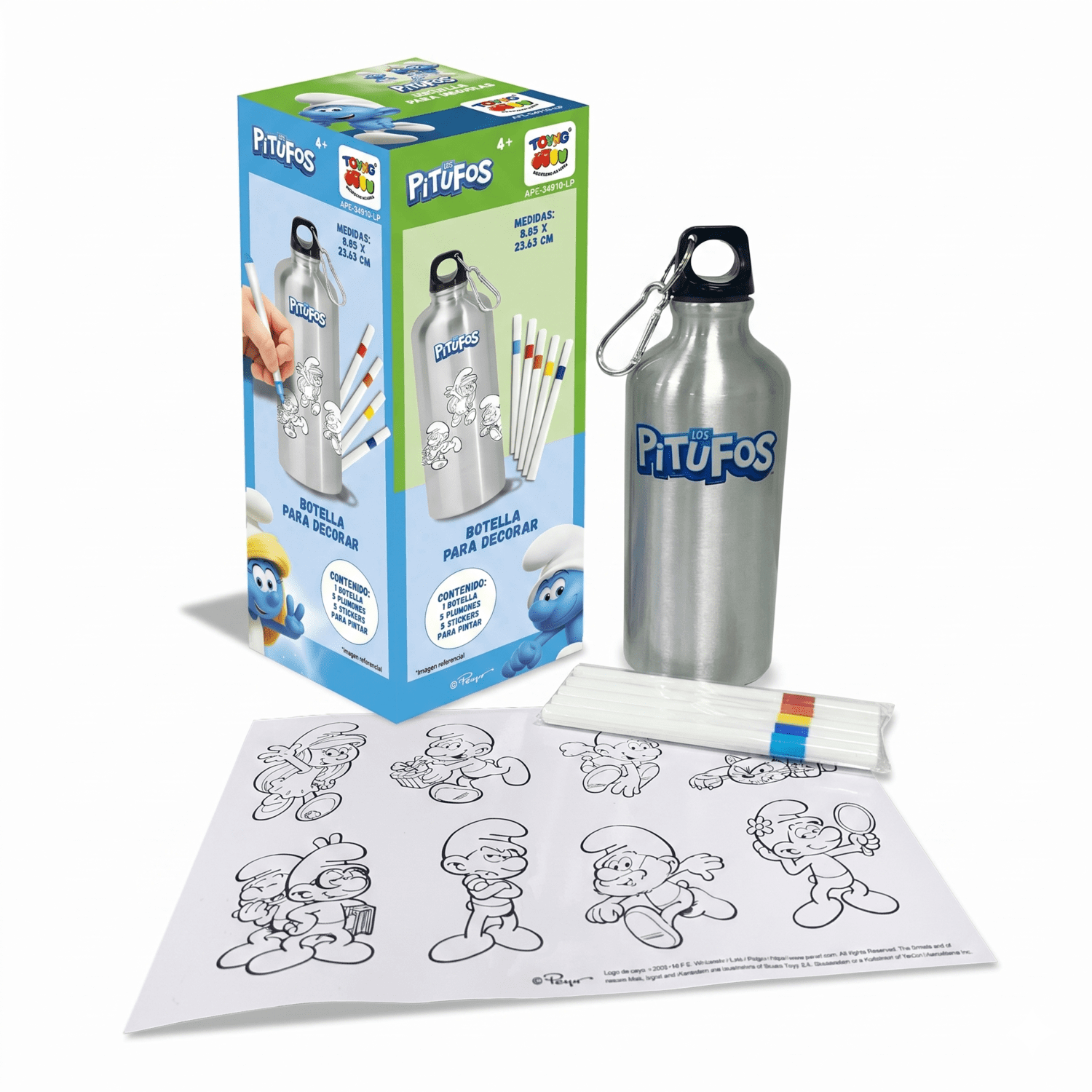Toyng - Botella Para Decorar - Pitufos