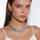 thumbnail image 4 of Collar Supra Diamanto de cristal octogonal sobredimensionado con baño de rodio, 4 of 8