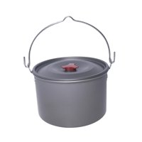 Magideal - Olla Colgante Para Acampar, Olla De Cocina Portátil Con Tapa, Olla De Aluminio Para Fogata, Utensilios De Cocina Para Picnic, Olla Para Acampar Para M