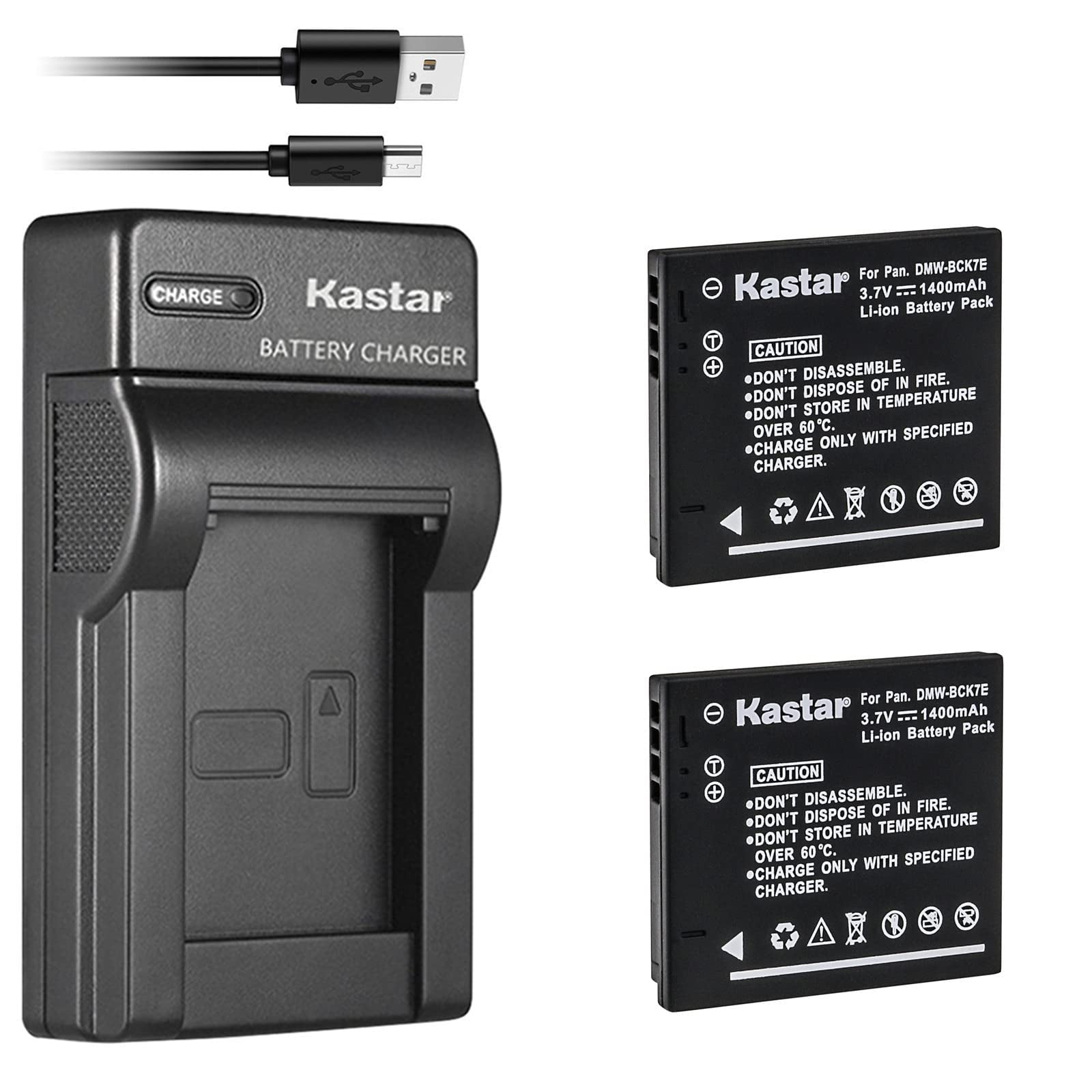 Kit De Cargador De Batería Kastar Panasonic Dmw-bck7e 2-pack