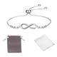 thumbnail image 1 of Pulsera infinito ajustable de plata ley S925 + bolsa + #3, 1 of 3