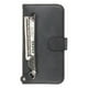 thumbnail image 5 of Funda con Cremallera para iPhone 12, Carcasa Cartera de Cuero PU con Soporte y Tarjetero, 5 of 6