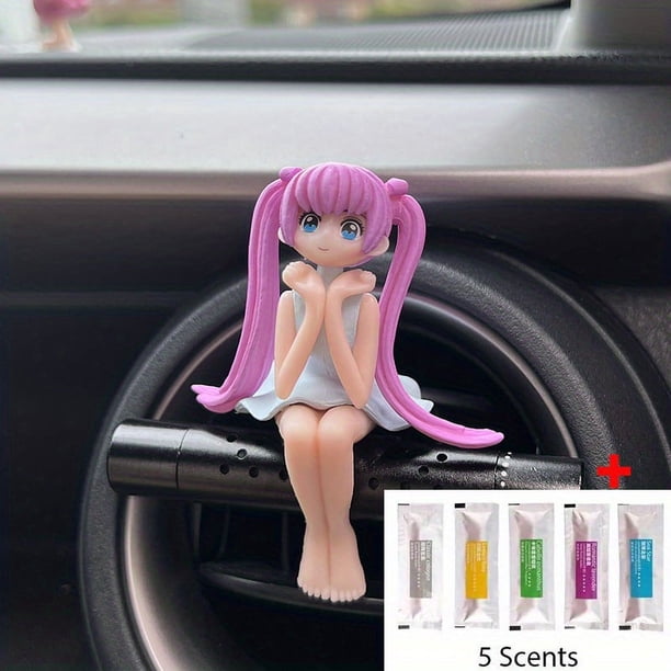 5pcs Fragrance Sticks Car Air Outlet Perfume Clip - Cute Anime Action Figure Decorations for Creative Car Decor