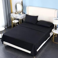 Genérico - Juego De Sábanas 2 Plazas 144 Hilos - Negro