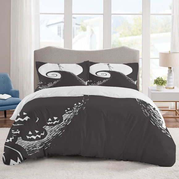 The Nightmare Before Christmas Bedding Sets Cartoon Duvet Cover Lightweight 3 Piece Bet Sets for Kids Boys Girls