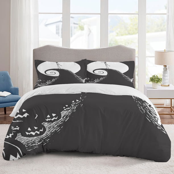The Nightmare Before Christmas Bedding Sets Cartoon Duvet Cover Lightweight 3 Piece Bet Sets for Kids Boys Girls