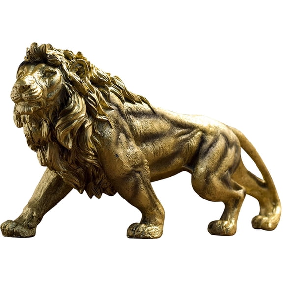 Estatua De León Poderoso, Escultura De Animales De Resina Para Estantería, Comedor, Hogar