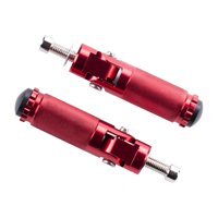 Magideal - 2 Estriberas Traseras Para Motocicleta, Repuestos De Reposapiés Traseros Para Motocicleta, Aluminio, Duradero, Estriberas Plegables Universales Rojas