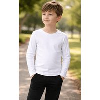 Grupo Agw - Pack 3 Camisetas Niña 100% Algodón Manga Larga Blanco - 14