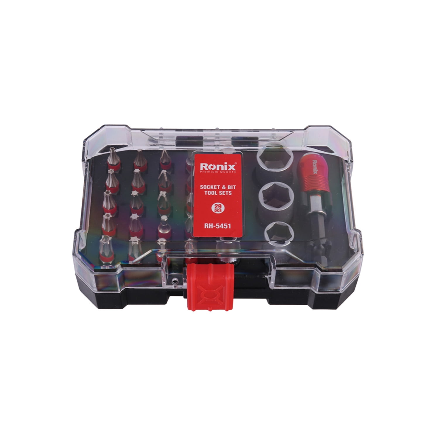 Ronix - Juego De Puntas Y Dados ¼’’ Con Estuche 28 Piezas
